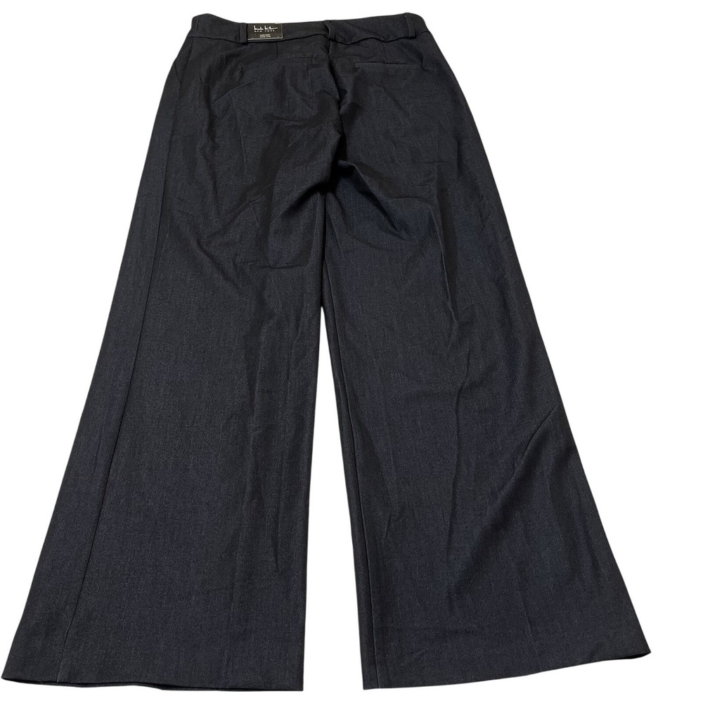 Nicole Miller Pants Black Knit Wide Leg Mid Rise 8 Office Career Neutral Staple